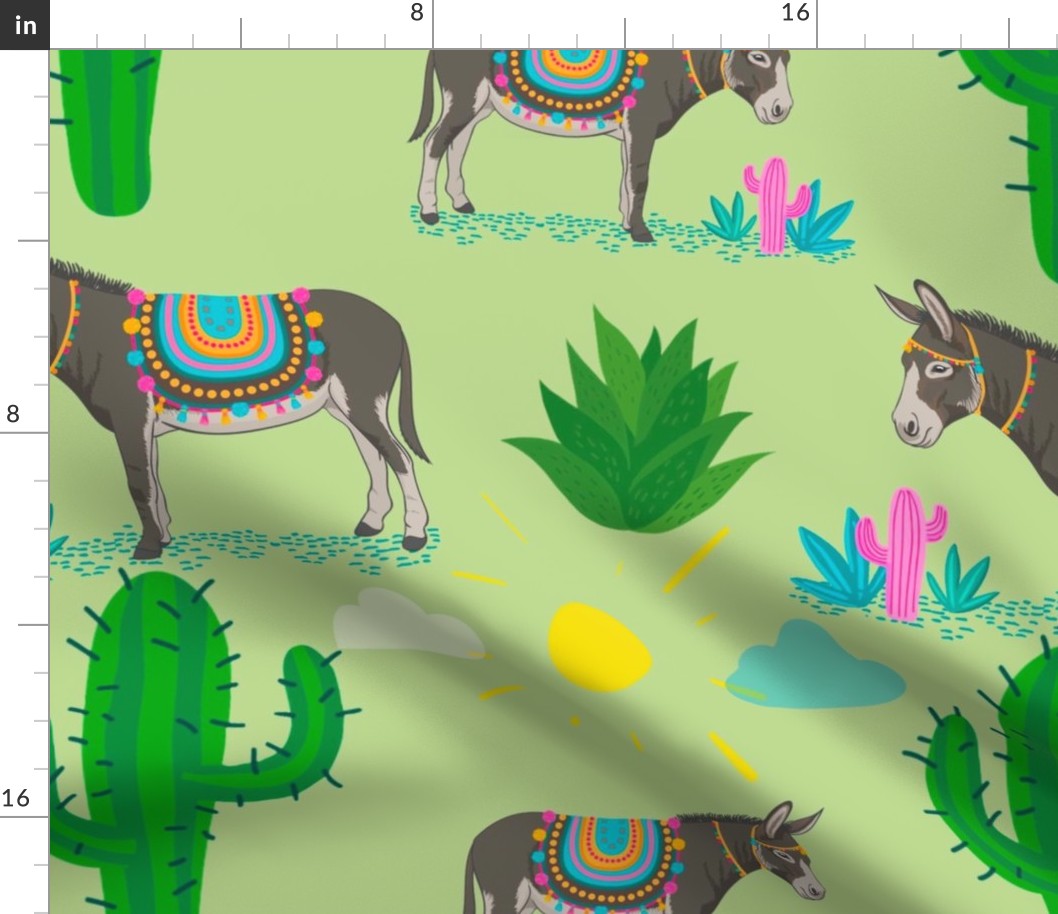Cactus,cacti,succulent,donkey,,plants,tropical,exotic pattern 