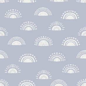 vanilla skies boho neutral sunrise rainbow fabric - gray dawn sfx4106