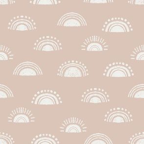 vanilla skies  boho neutral sunrise rainbow fabric -  tan sfx1108