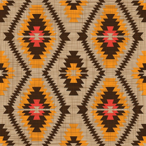 Saddle Blanket (large orange & brown)