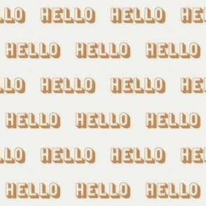 Hello fabric - text, typography, boho neutral design
