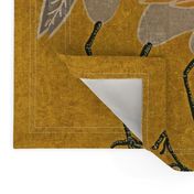 Deco Cranes - Golden Hour - 24 x 35.56 inch repeat scale