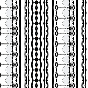 Tribal,boho,black and white stripes pattern 