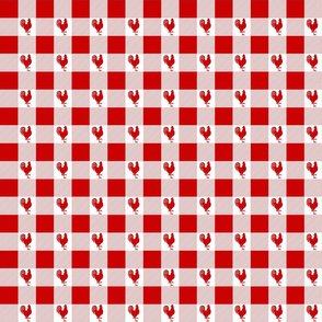 1" Buffalo Checks | Rooster -  Red | White