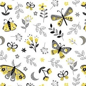 Yellow and gray butterflies