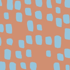 The minimalist Scandinavian spots abstract trend brush strokes boho nursery cinnamon brown blue
