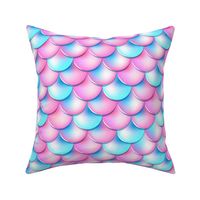 Large Mermaid Fish Scales in Bright Bubblegum Pink  Aqua and  Blue