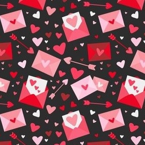 Valentine's Day Love Letters  Black