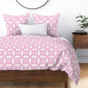 Hot Hibiscus Quilt- Pink and White