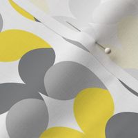 Yellow Grey round heart vertical ribbons