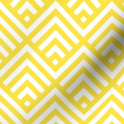 New Art Deco stripes diamonds Illuminating Yellow Wallpaper