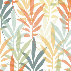 foliage - hand-drawn tropical leaves - vintage