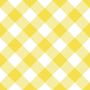 Gingham large textured Illuminating Yellow white diagonal Wallpaper