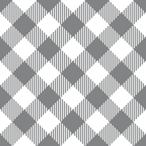 Gingham large textured Ultimate Grey white diagonal Wallpaper