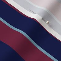 Custom regular stripes lighter blue and burgundy and small sky blue stripe FLWRHT