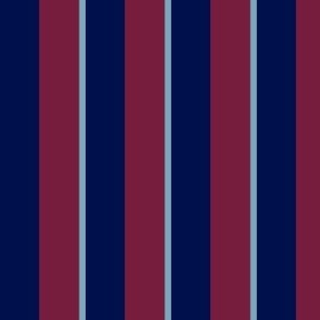 Custom regular stripes lighter blue and burgundy and small sky blue stripe FLWRHT