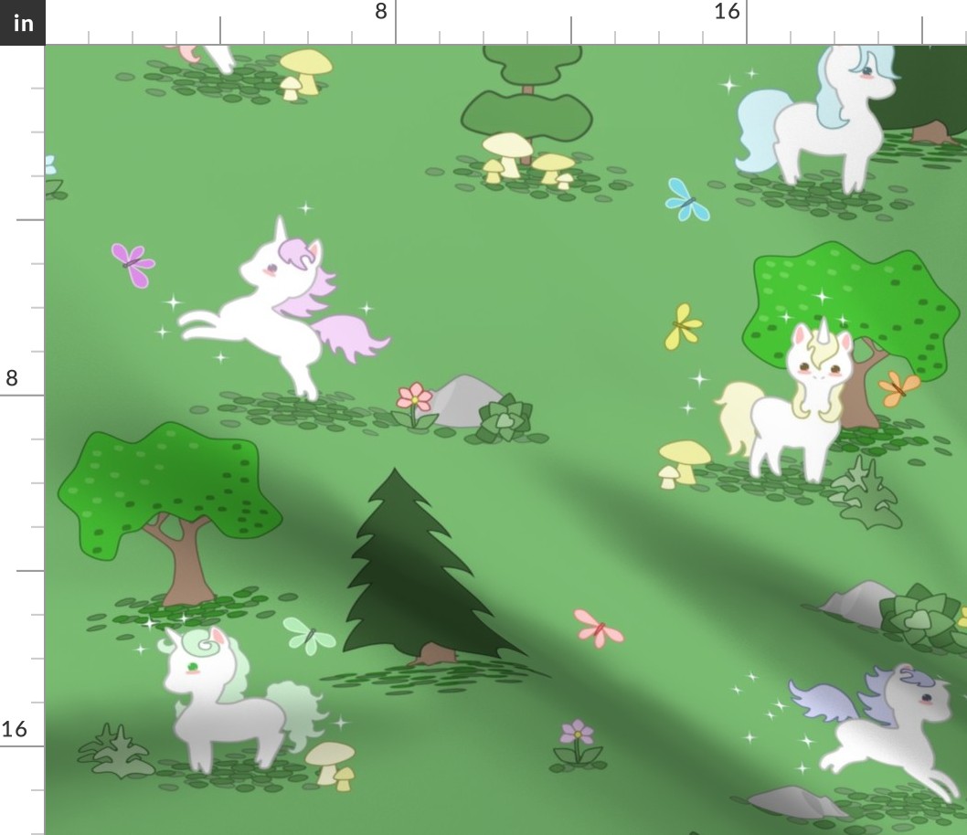 Playful Unicorns in the Forest