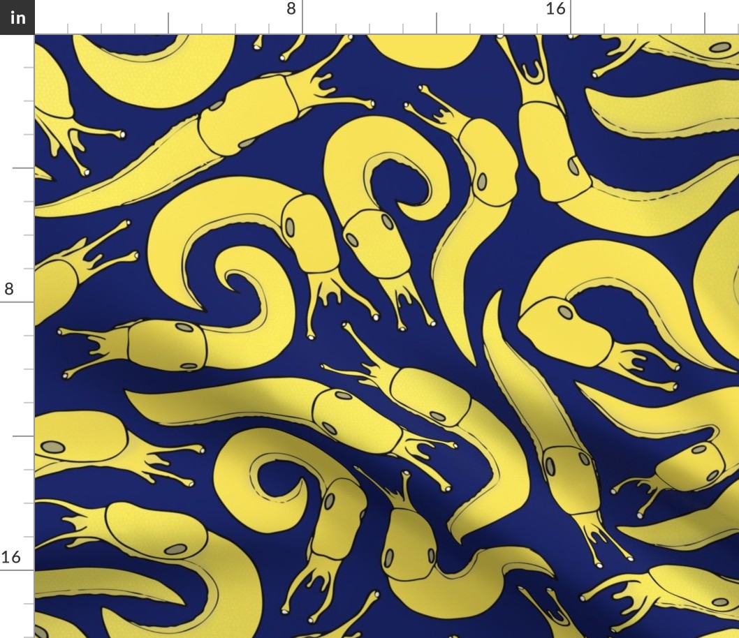 Banana Slugs Blue Large Print