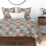 Archaic Patchwork-Orange & Turquoise