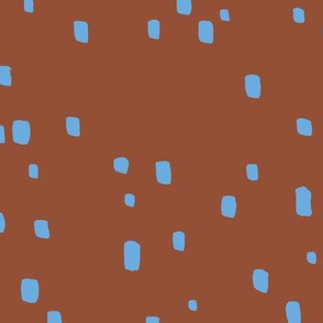 Messy minimalist Scandinavian spots abstract trend brush strokes boho rust brick red brown blue