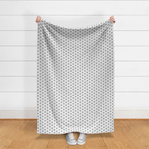 Dainty Daisy Dots of Grey and White