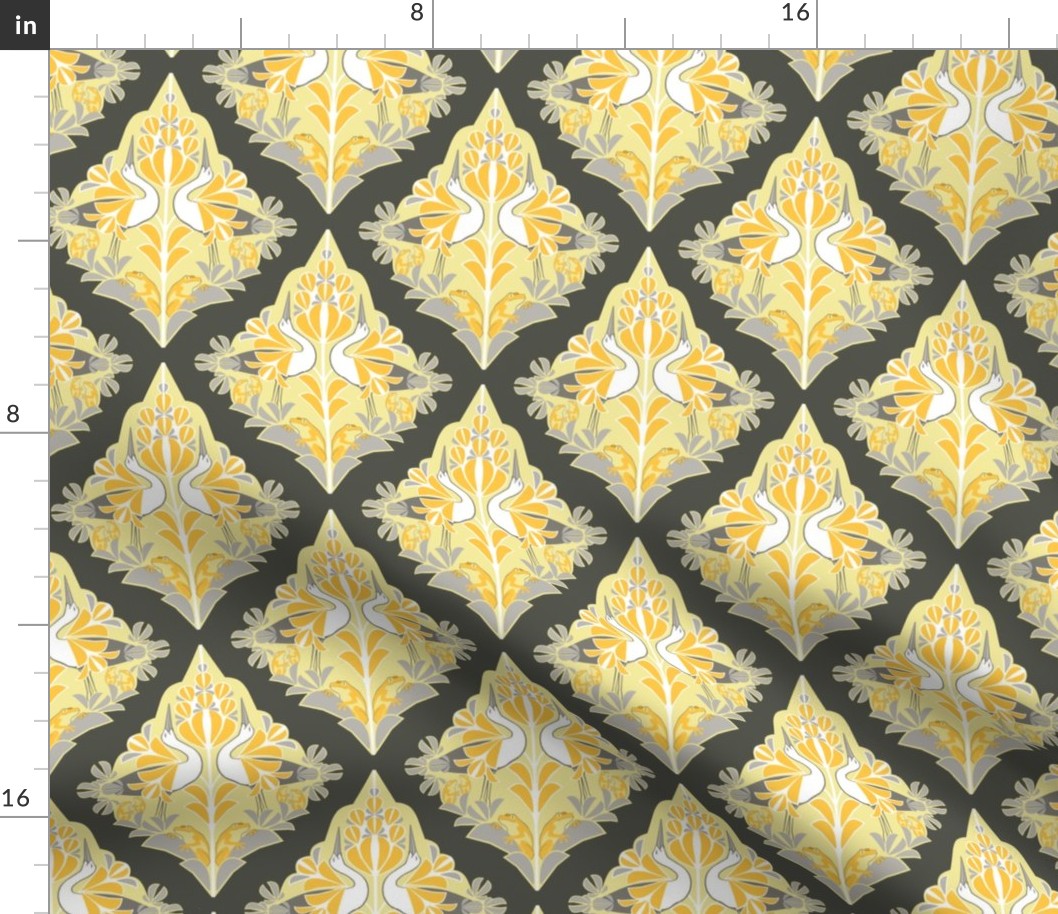 gray-yellow damask