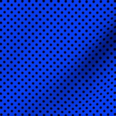 Small Black Polka Dots on Blue