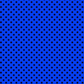 Small Black Polka Dots on Blue