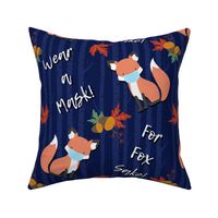 Wear  a Mask for Fox Sake - large on navy