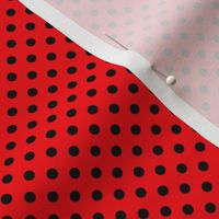 Small Black Polka Dots on Red