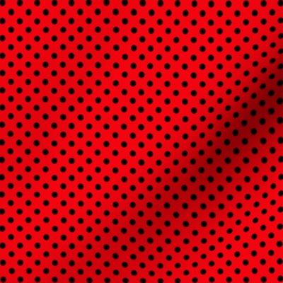 Small Black Polka Dots on Red