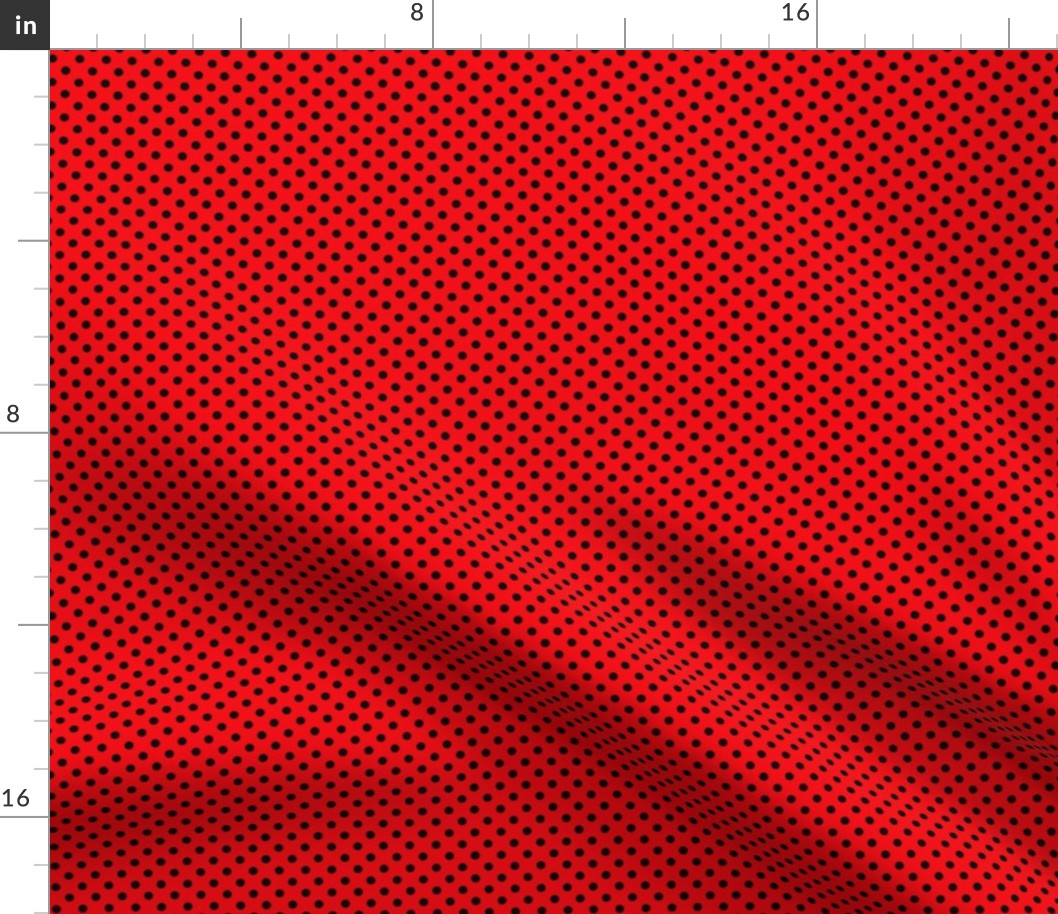 Small Black Polka Dots on Red