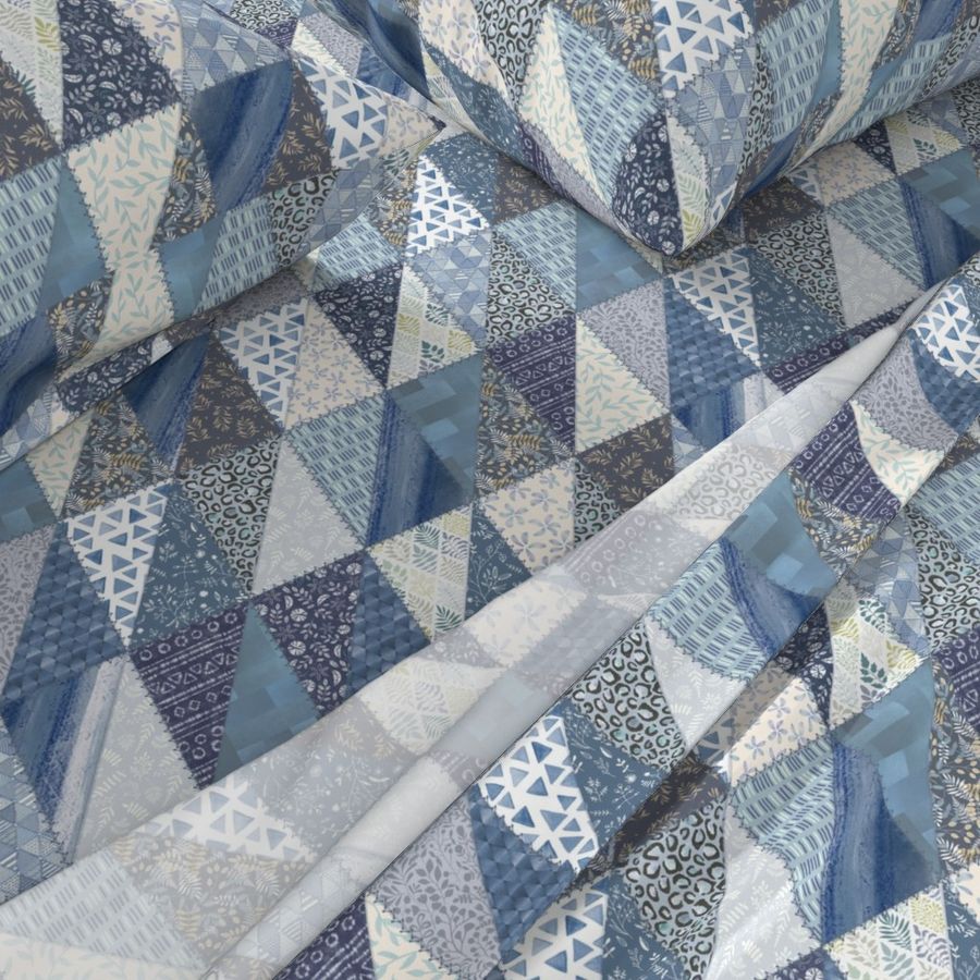 Blue patchwork - with seams