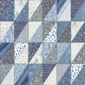 Blue patchwork - with seams