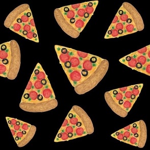 Pizza Pattern Black