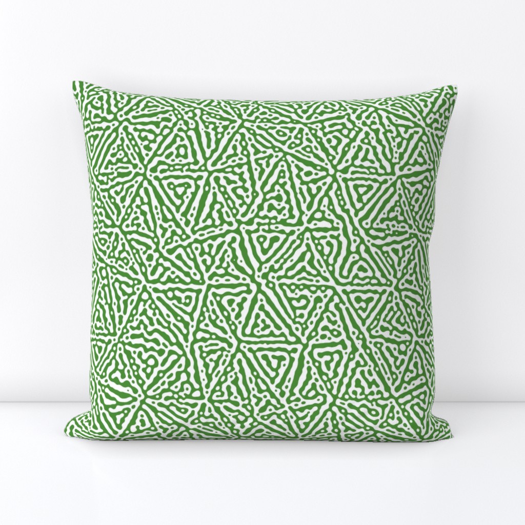 Triangle lines Turing design #3 - green and white