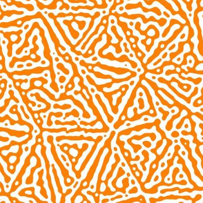 Triangle lines Turing design #3 -  orange and white