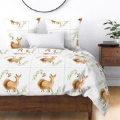 18” Fox Friends of the Forest Pillow Front with dotted cutting lines
