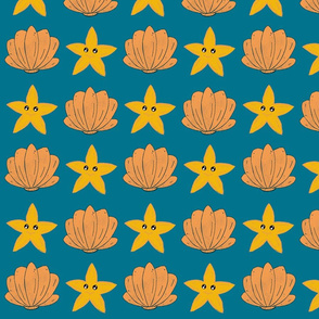 Starfish And Seashell Pattern