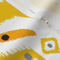 Eastlyn - Ikat Geometric White Yellow Jumbo Scale