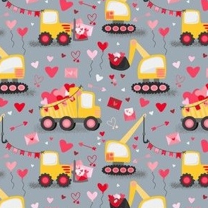 Valentine's Day Construction Loads of Love Gray
