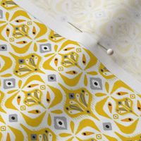 Eastlyn - Ikat Geometric White Yellow Small Scale