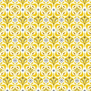 Eastlyn - Ikat Geometric White Yellow Small Scale