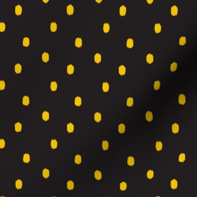Golden Tigris Black & Yellow Ikat Poka Dot Regular Scale