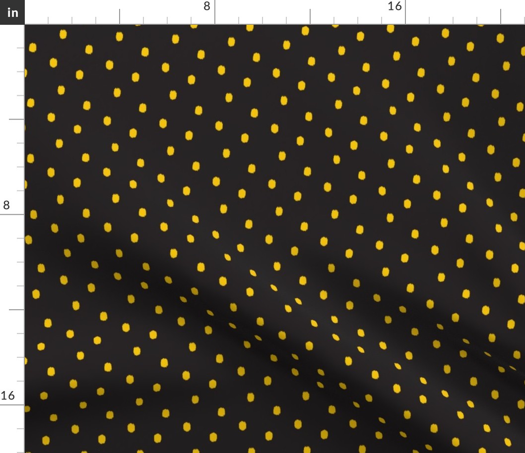 Golden Tigris Black & Yellow Ikat Poka Dot Regular Scale