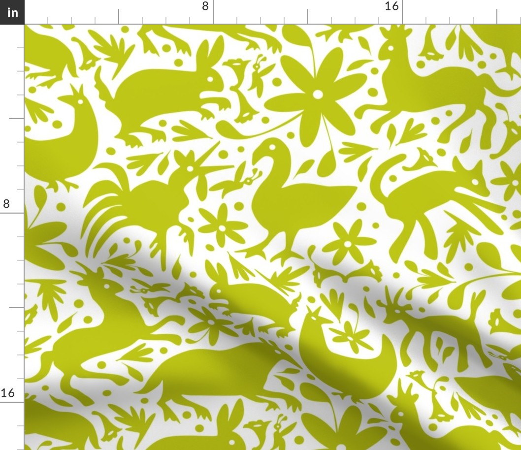 Mexico Springtime: LemonLime on White (Large Scale)