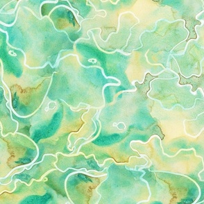 seascape watercolor abstract by rysunki_malunki