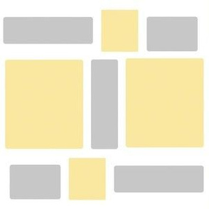 Retro Mosaic Tile, Yellow and Gray, large