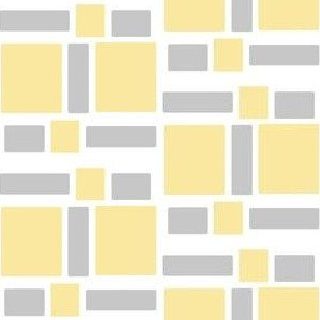 Small Retro, yellow, gray , mosaic tile, geometric