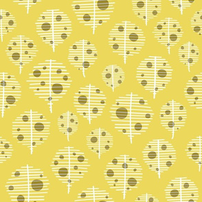 Abstract Leaves - Yellow and gray